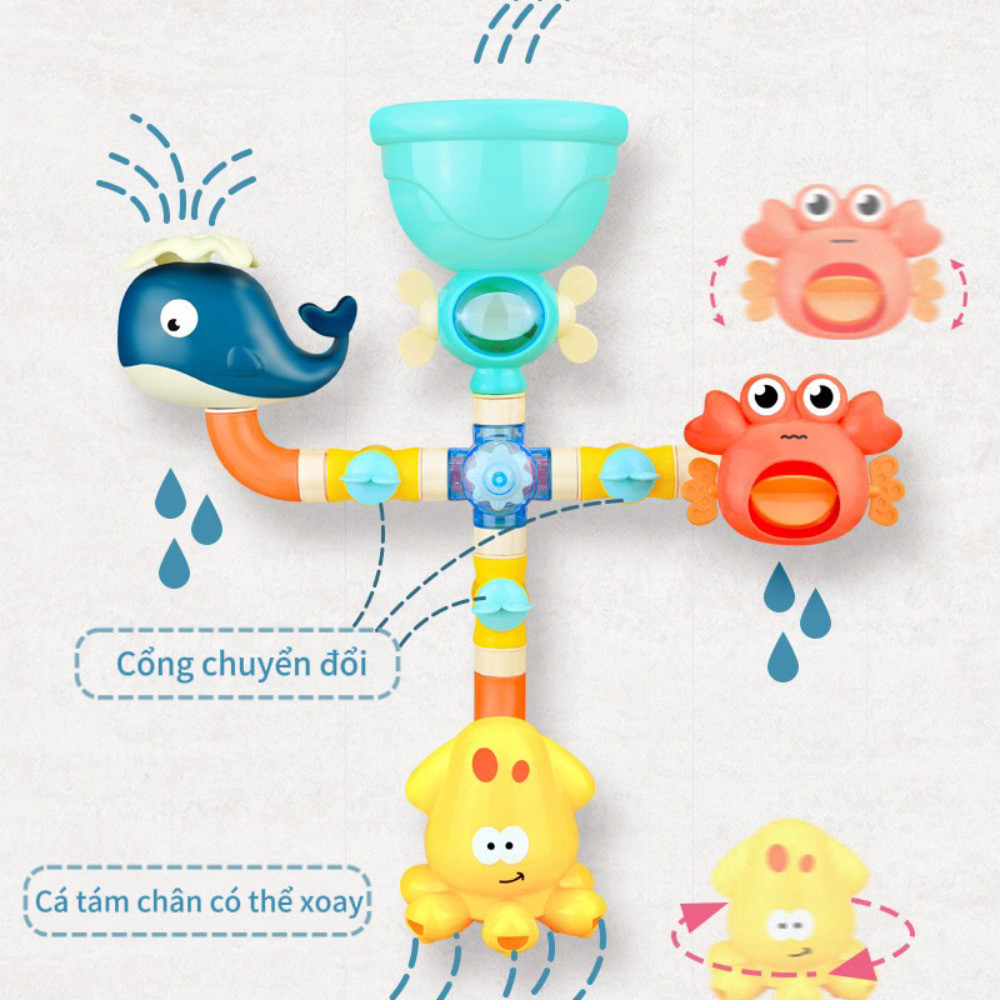 Baby Bath Toys ABS Safety Material Water Wheels Toy Resistant To Bites Swimming Toys for Baby