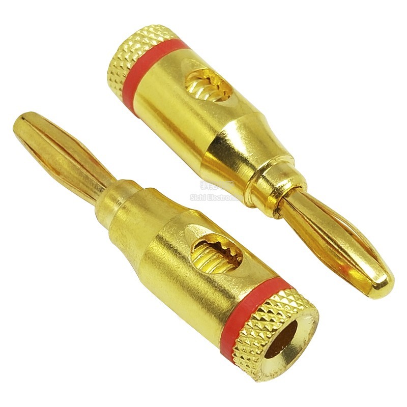 4mm Chuối Cắm Vàng Mạ Vàng Budweiser Loa Âm Thanh Loa Cáp Khuếch Đại Công Suất Chuối Sốt Cắm Kết Nối Ổ Cắm
