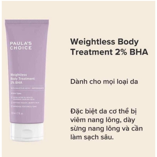 DƯỠNG THỂ BHA PAULA 2% 210ML DATE 2027 BẢN TRUNG