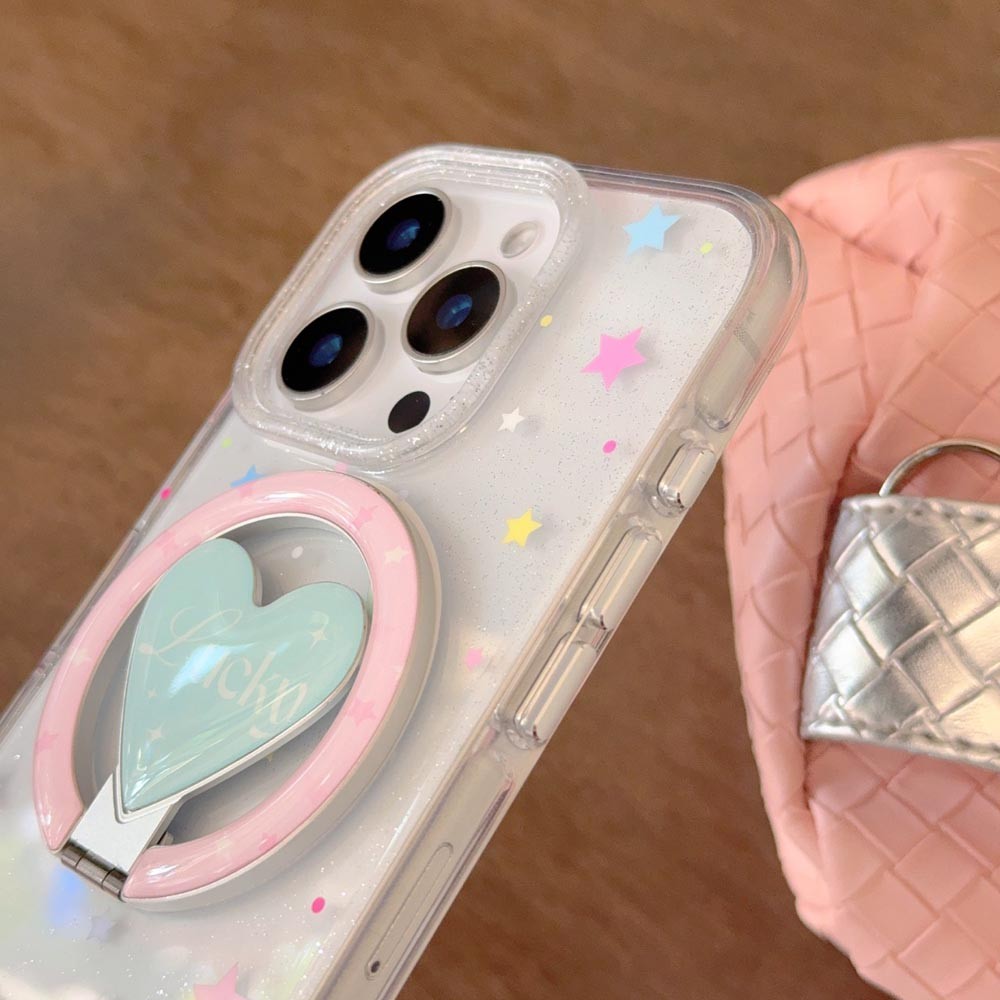 Ốp Lưng Cứng Tương Thích Với iPhone 13 13Pro 13ProMax 14 14Pro 14ProMax 15 15Pro 15ProMax 16 16Pro 16ProMax 17 17Pro 17ProMax Ốp Nam Châm Họa Tiết Đôi Cánh Ngôi Sao Nhiều Màu Sắc