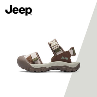 JEEP Nữ Mùa Hè Mới Về Xăng đan Mũi Đóng, Dép Đi Biển Đa Năng Thường Ngày, Nền Tảng Chunky Để Tăng Chiều Cao Xăng đan Thể Thao