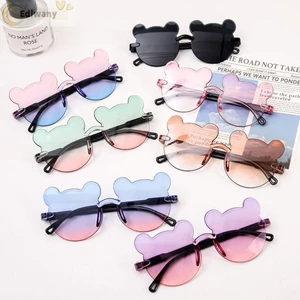 Kính râm trẻ em EDIWANY, Gấu hoạt hình PC UV375, Tiệc dễ thương Gấu nhỏ Gradient Trẻ em Kính râm không vành cho bé trai bé gái