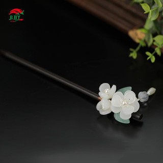 Retro Trung Quốc Kẹp Tóc Với Bền Gỗ Ebonized Trắng Viền Tóc Đũa Cho Sườn Xám Han Quần Áo Trà Mặc