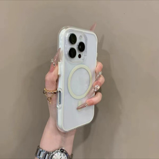 Ốp điện thoại di động từ tính 2 trong 1 thạch màu trong suốt sang trọng cho iPhone16 15 14 13 12 11 Pro Max bảo vệ camera chống sốc chống rơi mặt sau mềm