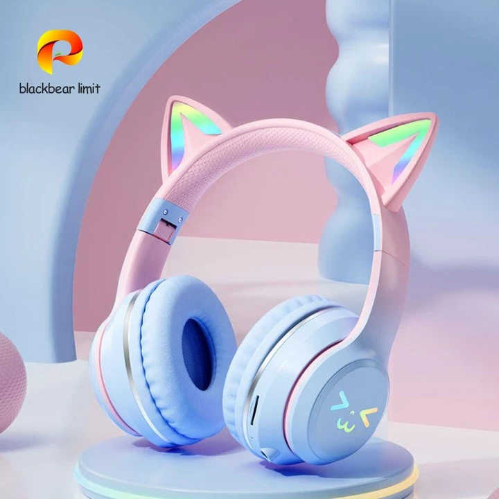 Tai nghe Bluetooth tai mèo BLACKBEAR LIMIT, Tai nghe không dây chuyển màu ABS, Tai nghe không dây Bluetooth Bảo vệ tai mèo Tai mèo Tai qua tai Tai nghe Đạo cụ tai nghe