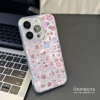 ibumpers Ốp Điện Thoại iPhone Họa Tiết Hoạt Hình Dễ Thương Ốp Lưng Trong Suốt Chống Sốc Cho IPhone 16 15 14 12 13 11 Pro Max IP 7 8 Plus X XS XR