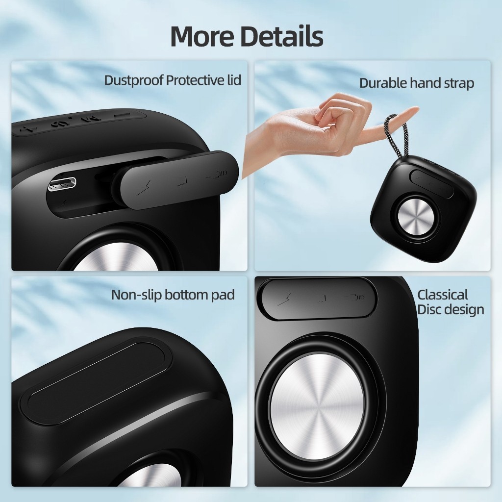 𝐓𝐞𝐜𝐡 𝐒𝐭𝐨𝐫𝐞 Loa Bluetooth  TWS 5.3 không dây có dây buộc Loa Mini di động Thẻ TF có thể sạc lại