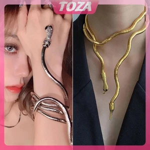 Bevn Punk Gothic Rắn Vòng Cổ Choker Vòng Tay Rắn Có Thể Điều Chỉnh Linh Hoạt Quấn Cổ Đa Năng Trang Sức Cho Nữ BEVN