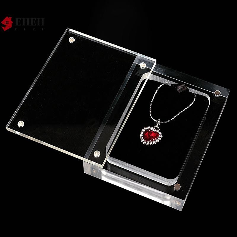 EA Acrylic Glass Top Gem Box Gem Display Stand Holder Storage Organizer Case VN