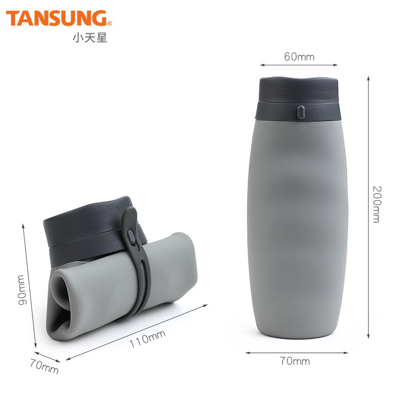 600ML Mới Chịu Nhiệt Độ Cao Silicone Thể Thao Ngoài Trời Chai Nước Có Thể Gập Lại Chai Nước Di Động Du Lịch Ngoài Trời Chai Nước