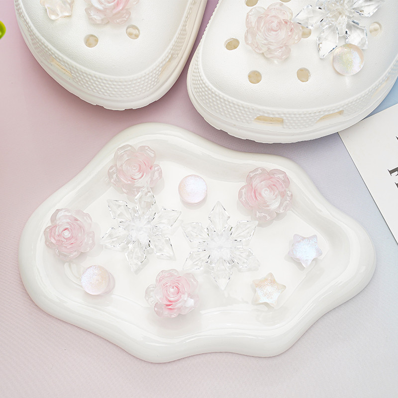 Thích hợp cho Crocs: phụ kiện hoa pha lê, bông tuyết, hoa lỗ cao cấp, có thể tháo rời, phong cách Zhibixing, Busch