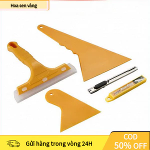 【24H】Bộ Dụng Cụ Dán Phim Xe Hơi Gồm 7 Món – Gồm Dao Rọc, Gạt Nước, Miếng Nhựa Gạt Bọt Khí Và Làm Mịn Decal