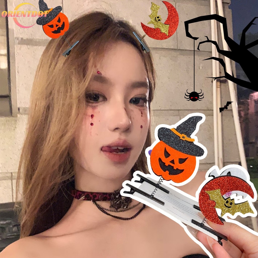 Bộ Kẹp Tóc Bí Ngô Ma Gothic Witch Barret DIY - Phụ Kiện Tóc Cosplay Cho Bé Gái