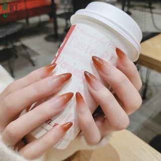 Gradient Press on Nails Full Cover Có Thể Tái Sử Dụng Bóng Tự Nhiên Ombre Móng Tay Giả Cho Nữ Văn Phòng Hàng Ngày