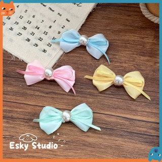 Phong Cách Hàn Quốc 3D Ngọc Trai Nơ Kẹp Tóc Cho Chó Top BB Kẹp Cho Maltese Yorkie Chó Con Chụp Ảnh Phụ Kiện Tóc