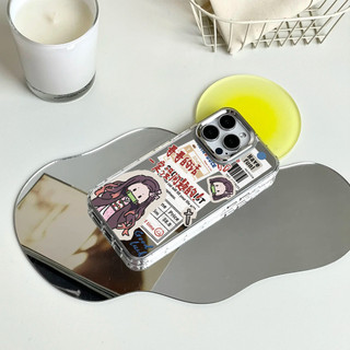 Ốp điện thoại báo Demon Slayer cho iPhone 16 / 15 / 14 / 13 / 12 / 11 / PRO MAX / MINI / PLUS / X / XR gương chống rơi và chống sốc Vỏ bảo vệ lỗ lớn