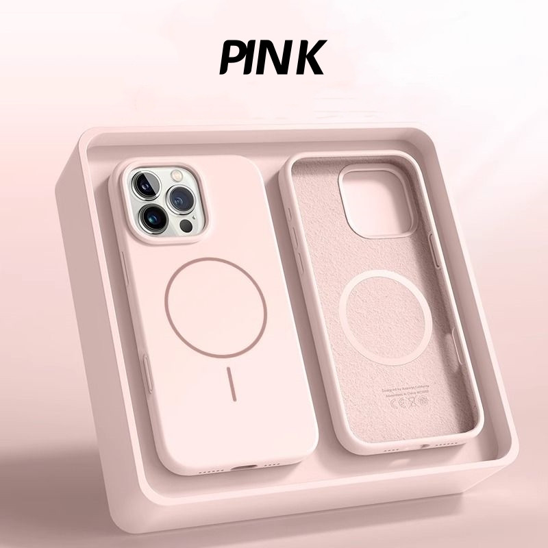Ống Điện Thoại Silicon Lỏng Chính Hãng Cho IPhone 16 15 14 13 12 11 Pro Max IP 14 Pro Max Vỏ Hấp Thụ Sốc Từ Tính