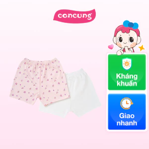 Cặp quần ss ngắn Animo NB422052 (3-6M,hồng-trắng)