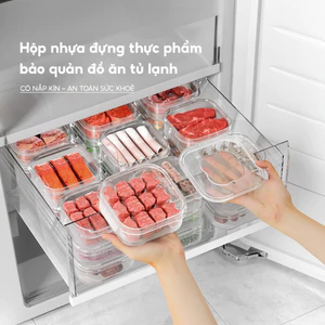 COMBO 10 Hộp Đựng Thực Phẩm Tủ Lạnh Có Nắp Ngăn Mùi Đựng Hoa Quả Thức Ăn Rau Củ Đa Năng