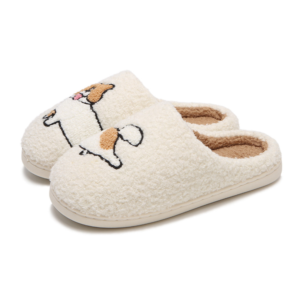 XIXITIAO Dép Cotton Thu Đông Ấm Áp Nam Nữ Cặp Đôi Mèo Con Dễ Thương Chó Con Nhà