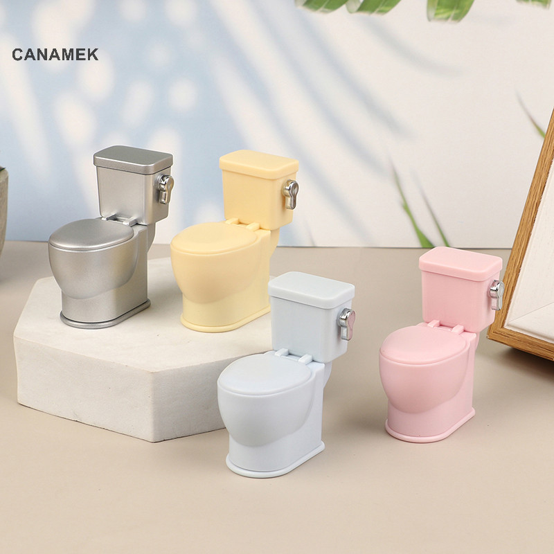 Canamek Nội thất nhà búp bê Nhà vệ sinh màu trắng Nhà búp bê Bàn chải vệ sinh Đồ chơi thu nhỏ Phụ kiện búp bê CSF
