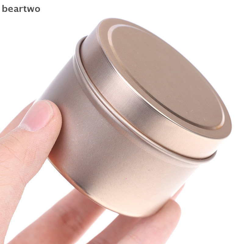 < Beartwo > Lọ tròn DIY 4Oz Nhôm thiếc có nắp Hộp đựng mẫu mỹ phẩm sắp xếp lưu trữ Đẹp