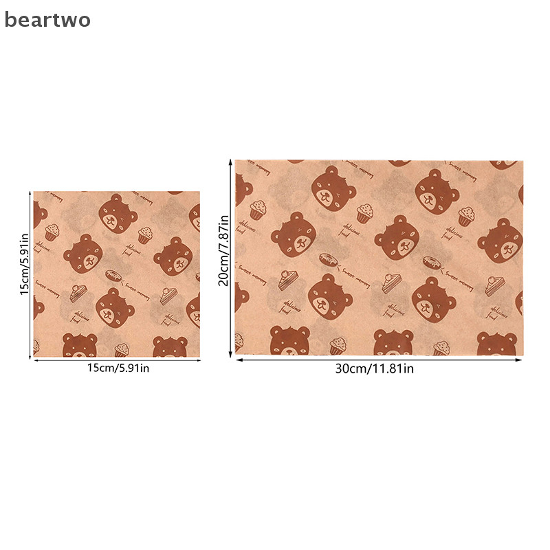 < Beartwo > 50 Chiếc Giấy Bao Bì Sandwich Hoạt Hình Bọc Gói Dùng Một Lần Hộ Gia Đình Chống Dầu Cuộn Gà Ăn Sáng Nướng Dụng Cụ Nhà Bếp Đẹp