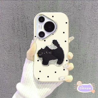 Ốp Điện Thoại Chấm Bi Cho Xiaomi Civi 4 14 Ultra 13T 12T 13 Lite 12 12S 12X Mi 11 Lite 11 10 10S Civi 1s Redmi Note 9 Vỏ Có Giá Đỡ Mèo Đen Đáng Sợ Vỏ Mềm Mèo Dễ Thương
