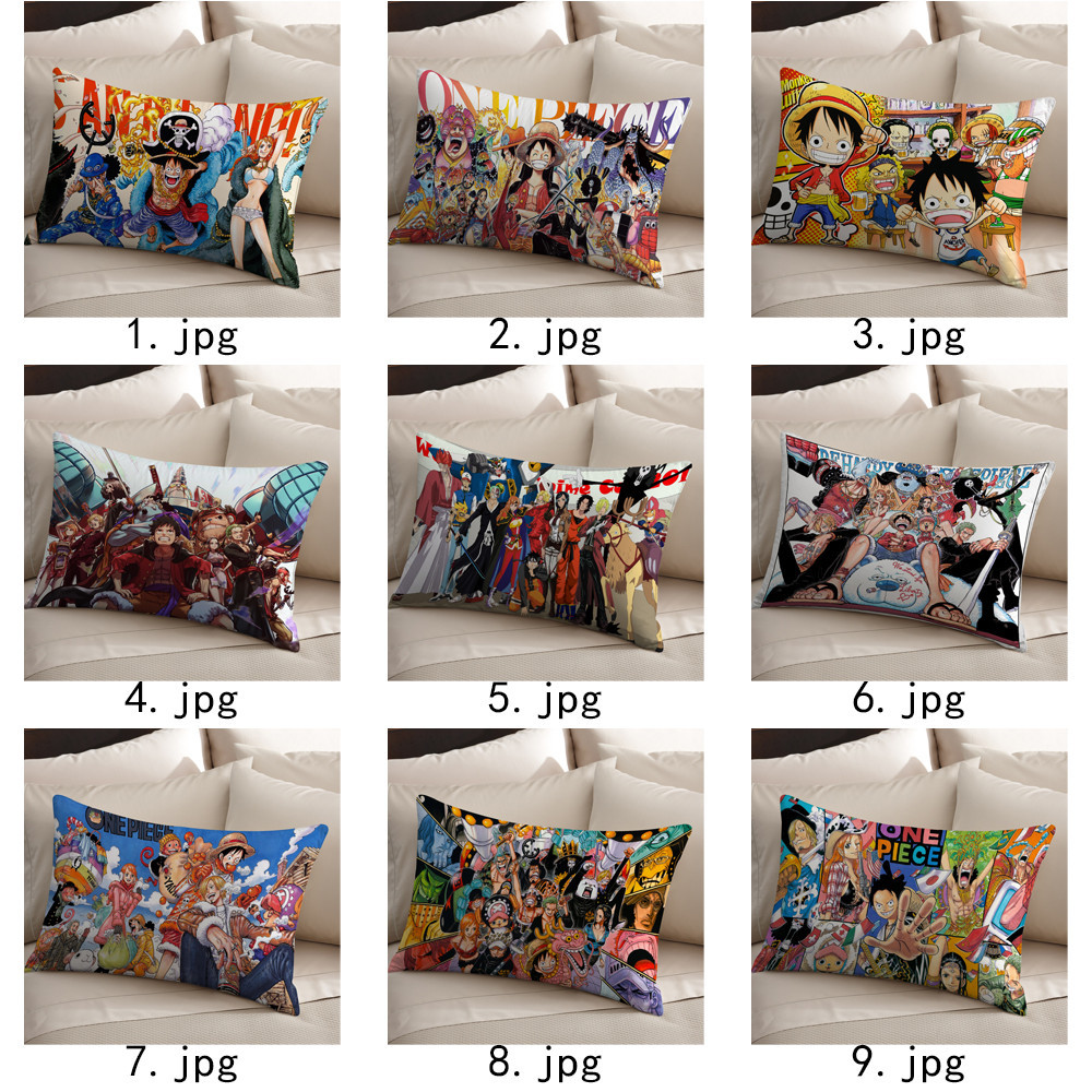 Anime Nhật Bản ONE PIECE Vỏ Gối Hình Chữ Nhật Một Mặt In Hình Đệm Polyester Trang Trí Nhà Cửa Món Quà Tốt Nhất (Không Có Lõi)