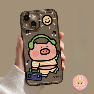 Dành Cho Redmi 13C Turbo 3 K70 K60 K50 K40 K30 Pro K70E K60E K50i K40S K30i K60 K50 K30 Ultra Gaming Trong Suốt Cặp Đôi Ốp Lưng Hoạt Hình Dễ Thương Đeo Tai Nghe Pink Pig