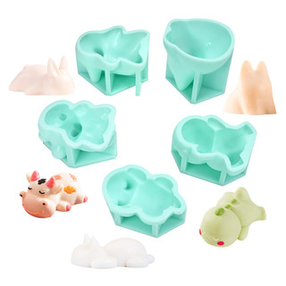 Ba Chiều Mèo Sữa Thạch Khuôn Thỏ Khủng Long Lắc Thạch Khuôn Silicon Hoạt Hình Pudding Mousse Máy Xay Bánh