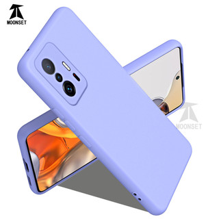 Dành Cho Xiaomi 11T / 11T Pro Ốp Lưng Silicon Lỏng Nâng Cấp Có Cạnh Vuông Bảo Vệ Camera Mềm Chống Trầy Xước Lớp Lót Microfiber Chống Sốc Mỏng Bao
