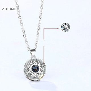 Zthome Mặt Trời Và Mặt Trăng Chiếu Vòng Cổ Tôi Yêu Bạn Trong 100 Ngôn Ngữ Vòng Cổ Từ Tính Hình Trái Tim Cutout Cặp Đôi Vòng Cổ Quà Tặng HOT