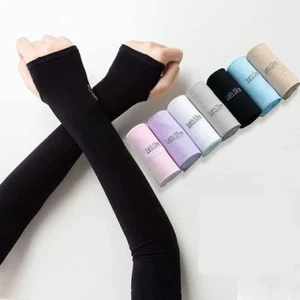 Bao găng tay chống nắng nữ AAA iLita tất vớ ống tay dài chống tia UV che đi nắng xỏ ngón lái xe máy