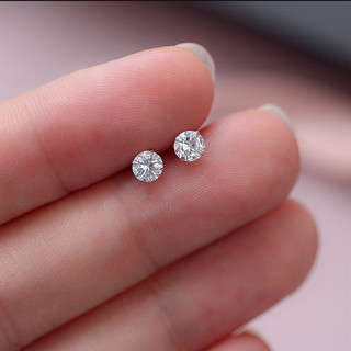 S925 Bạc 3mm4mm Zircon Bông Tai Thời Trang Đơn Giản Bông Tai Trang Sức Nam Nữ Sinh Quà Tặng