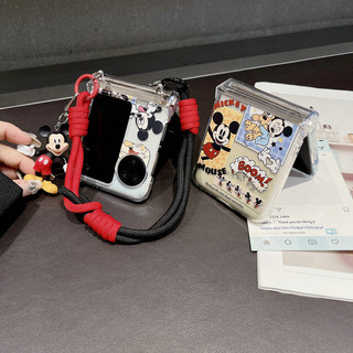 Ốp điện thoại gấp cho Oppo Find N2 N3 Flip Funny Mickey Doll Rope Vỏ điện thoại TPU cứng