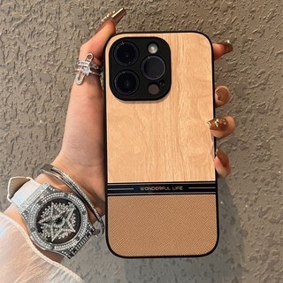 Ốp lưng chống sốc bằng da gỗ nhẹ màu nâu mới 16 Pro MAX cho iPhone 16 15 14 13 12 11 Pro MAX 14 / 15 Plus iPhone XS MAX XR 7 8 Plus 13 / 12MiNi cao cấp chống rơi