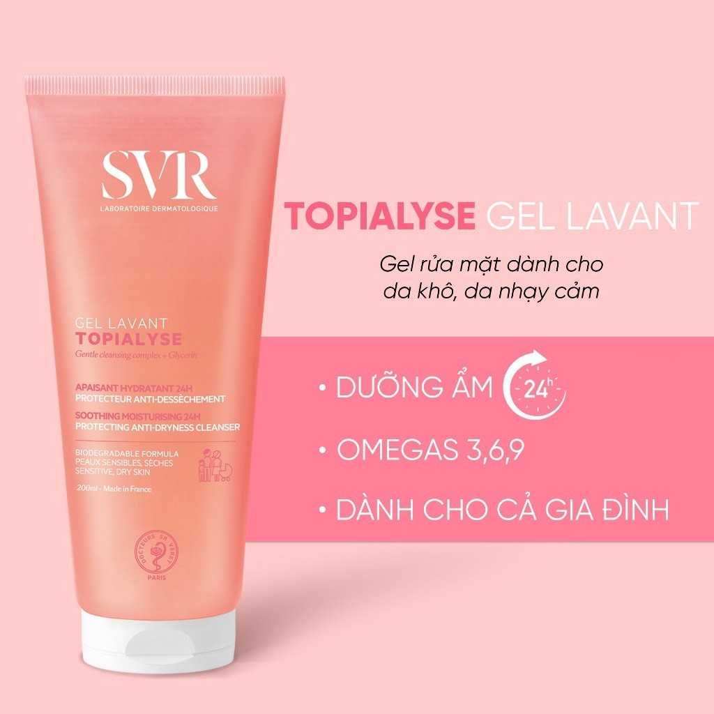 Sữa Rửa Mặt SVR Dành Cho Da Nhạy Cảm Không Chứa Xà Phòng Physiopure Gelée Moussante