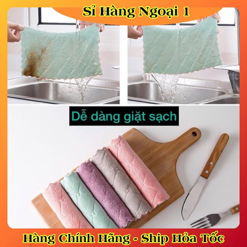 [1 CHIẾC] Khăn lau bếp đa năng 2 mặt siêu thấm (lau bếp, bát đĩa, bàn ghế...) kháng khuẩn