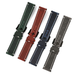 Dây đồng hồ da thật 18-24mm, da bò lớp trên, kiểu mờ mờ, phù hợp nam nữ, cho đồng hồ cơ/thạch anh, phong cách kinh doanh cổ điển