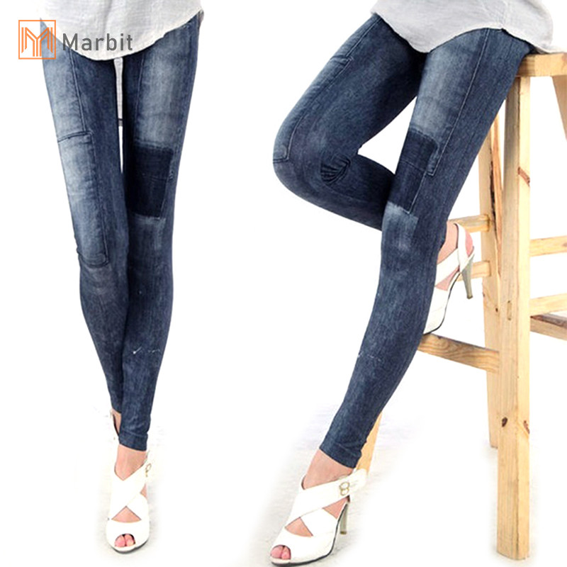 Marbit Nữ Skinny Denim Co Giãn Quần Legging Thời Trang Quần Jean Quần Legging Mới