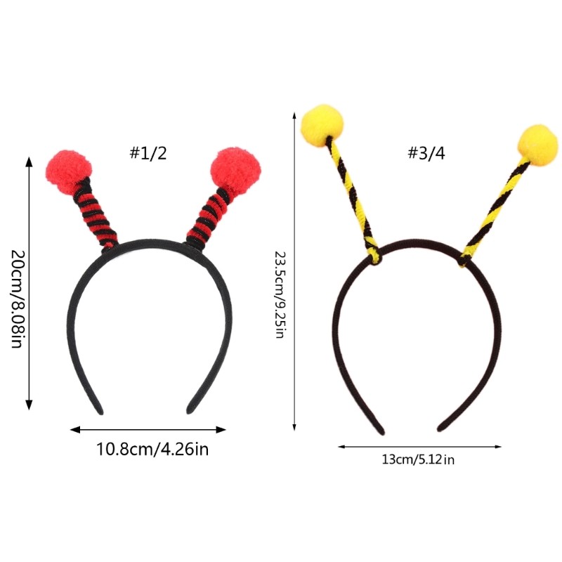 FL Bee Headband Ong Tentacle Hair Bands Côn Trùng Cosplay Phụ Kiện Tóc Cho Trẻ Em Phụ Nữ Ong Đảng Ủng Hộ Trang Trí