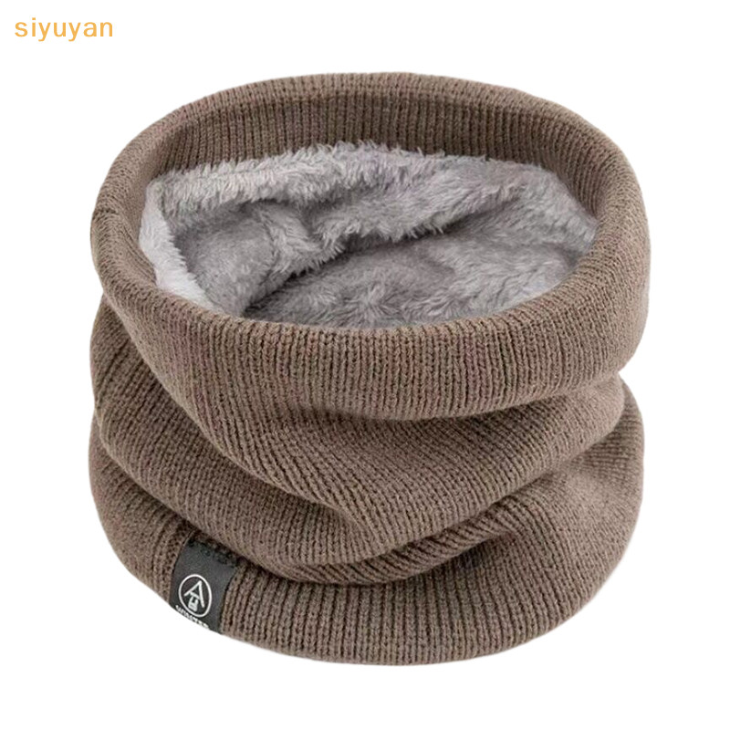 Siyuyan Khăn Dệt Kim Mùa Đông Ấm Áp Ngáy Khăn Chắc Chắn Làm Dày Lông Len Cổ Ấm Unisex Nam Cổ Khăn Vòng Nữ Chui Đầu Khăn VN
