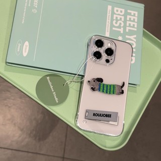 Ốp điện thoại có đế thêu không viền sang trọng Dachshund cho iPhone15 14 13 12 11 Pro MAX IXS MAX XR XS Bảo vệ camera chống sốc Vỏ mềm trong suốt siêu mỏng