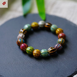 Alik 1 DIY Phụ Kiện Gốm Sọc Dưa Hấu Hạt Vòng Tay Nhiều Màu Sắc Hoa Men Hạt Vòng Tay Handmade Trang Sức VN