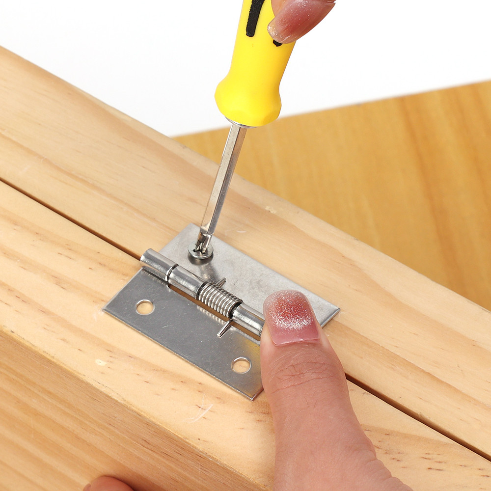 Bản lề lò xo tự đóng 2 / 3 / 4 Inch - 1 / 3 / 5 Bộ bản lề cửa sổ bằng thép không gỉ có vít - Phụ kiện phần cứng nội thất cho hộp đựng đồ trang sức - Bản lề tủ phục hồi tự động