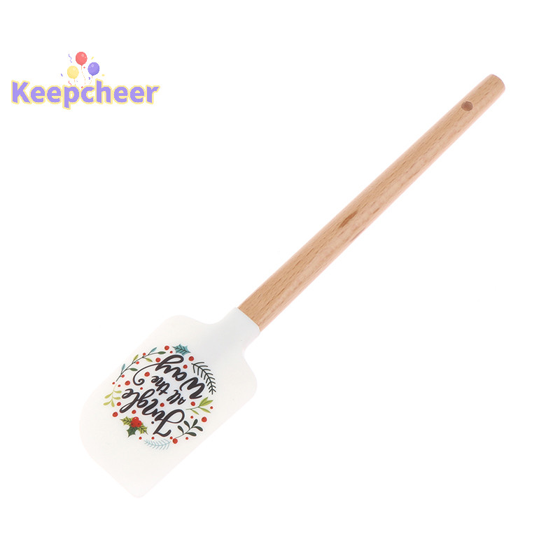 [Keepcheer] tay cầm thìa silicone Dụng cụ cạo làm mịn kem làm bánh mịn hơn [Mới]