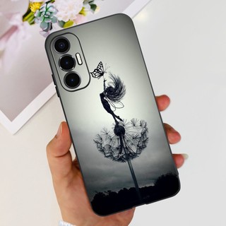 Fo Tecno Pova 3 LF7n Ốp Lưng Hoạt Hình Đáng Yêu Gấu Trúc Mềm Màu Đen Vỏ Bảo Vệ Cho Tecno Pova3 Ốp Lưng Chống Sốc
