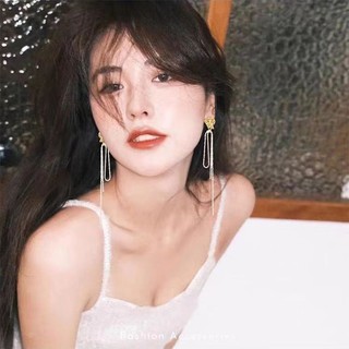 Bông tai ngọc trai thanh lịch Bông tai kim loại cao cấp 2024 hoàn toàn mới dành cho nữ