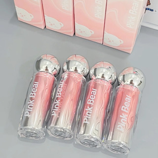 PINK BEAR Son bóng, bóng đèn nhỏ, son bóng chống dính, cốc dưỡng ẩm